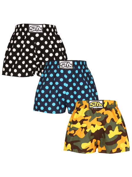 Styx Set trei - boxeri copii Styx art bandă clasică multicolori