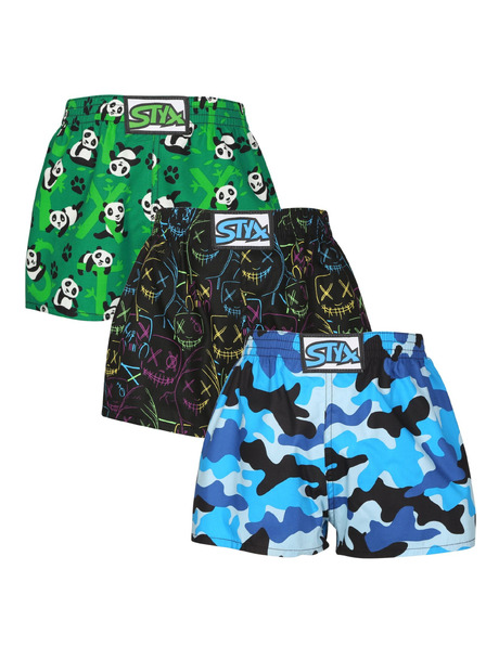 Styx Set trei - boxeri copii Styx art bandă clasică multicolori