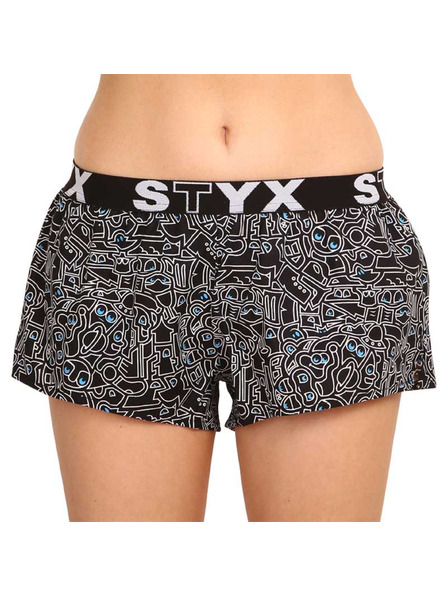 Styx Pantaloni scurți sport pentru femei Styx art rubber doodle