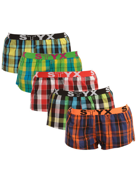 Styx Set de cinci - chiloti femeiți Styx bandă elastică sportivă multicolori