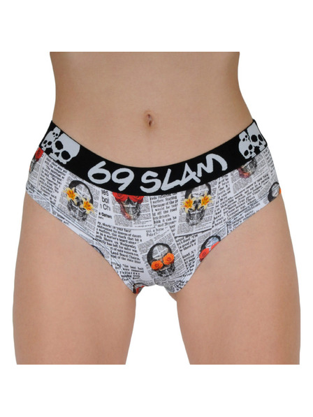 69slam Chiloți damă 69SLAM boxer newspaper