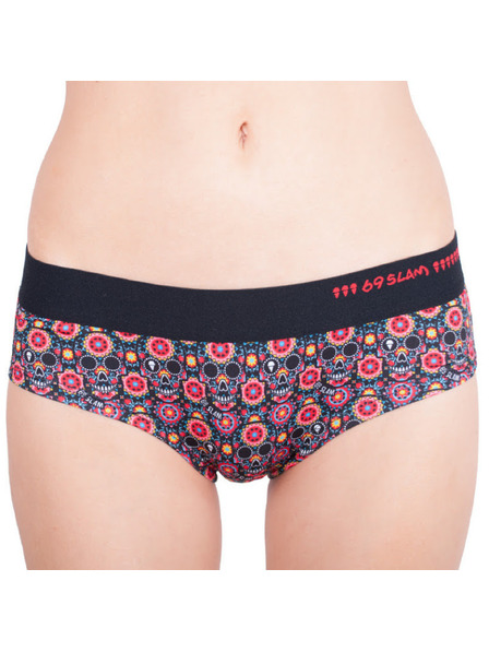 69slam Chiloti damă 69SLAM boxer flower skull