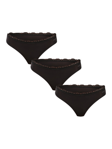Calvin Klein Set de trei - tanga neagră Calvin Klein pentru femei