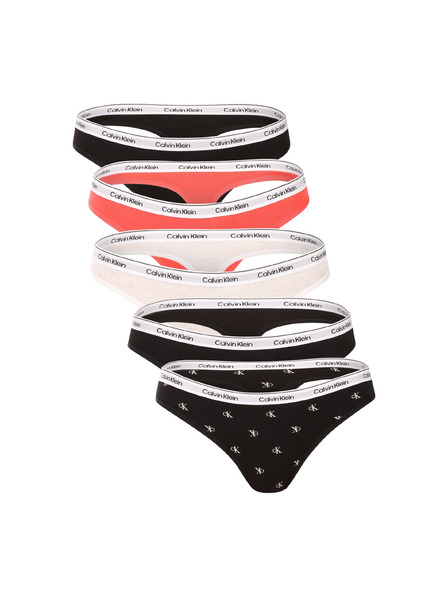 Calvin Klein Set de cinci - tanga multicolori Calvin Klein pentru femei