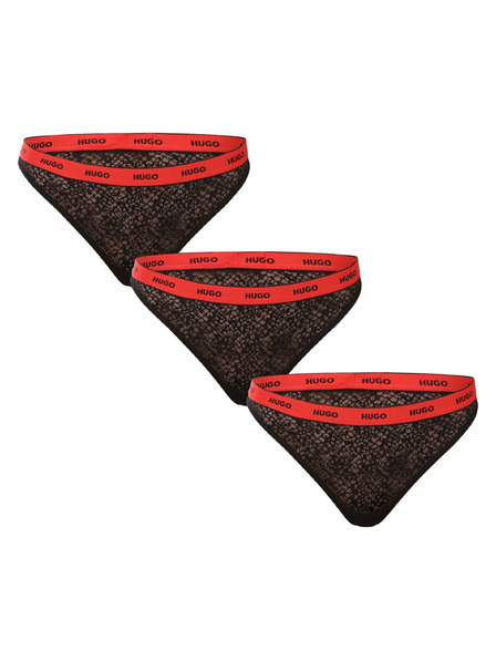 HUGO Set de trei - Tanga damă HUGO negru