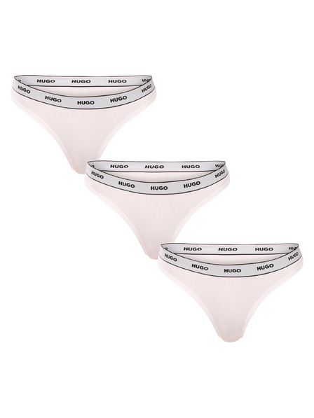 HUGO Set de trei - Tanga damă HUGO alb