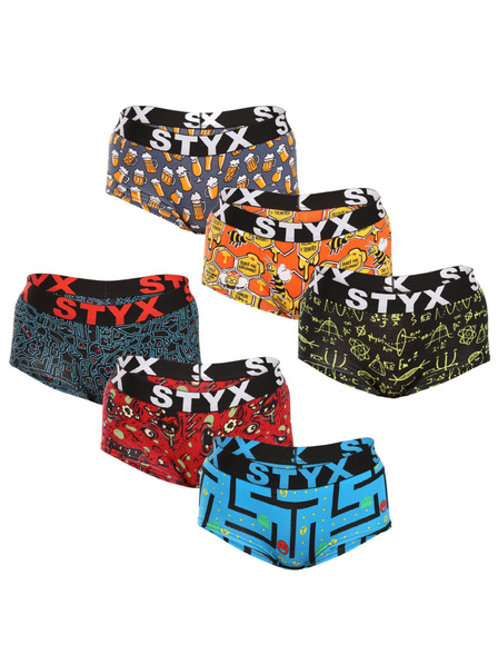 Styx Set de șase - chiloți pentru femei Styx art cu crac multicolor