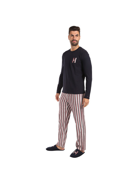 Tommy Hilfiger Pijama bărbătească Tommy Hilfiger cu papuci multicolor în ambalaj cadou