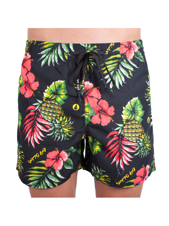 69slam Boxeri de baie bărbătești 69SLAM boardshort leilani black