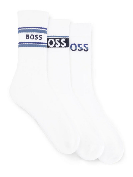 BOSS Set de trei - șosete BOSS albe