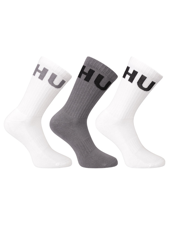 HUGO Set de trei - șosete HUGO înalte multicolore