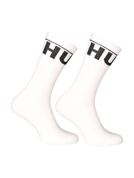 HUGO Set de două - șosete Hugo înalte albe