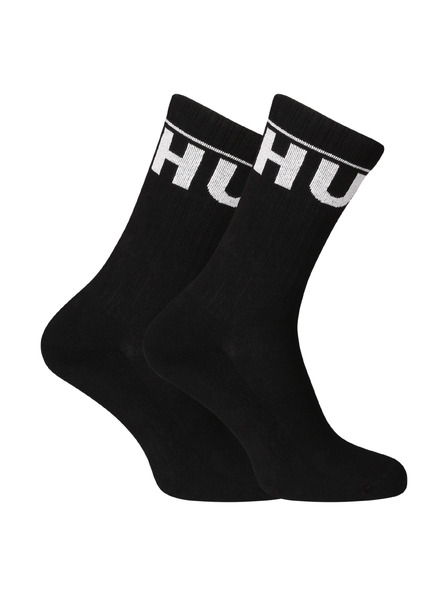 HUGO Set de două - șosete HUGO înalte negre