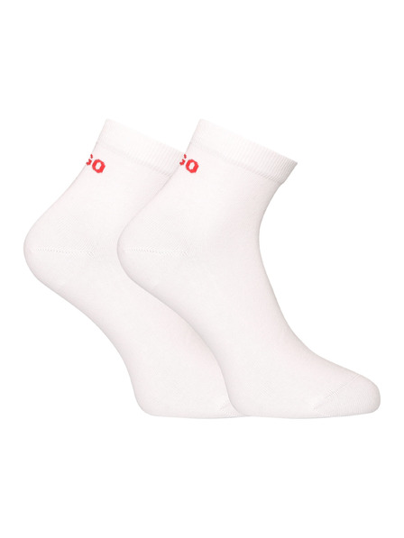 HUGO Set de două - șosete HUGO la gleznă albe
