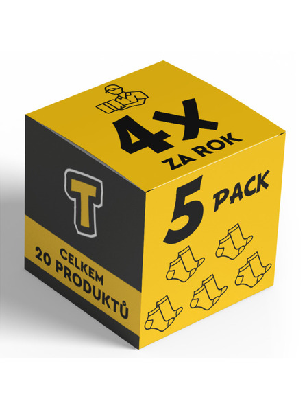 Nedeto 4x Set de cinci - șosete Nedeto scunde bambusice negre - abonament trimestrial anual