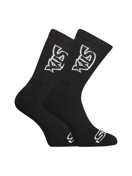 Styx Șosete Styx înalte negre cu logo alb