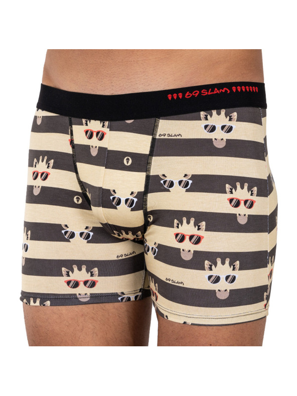 69slam Boxeri bărbați 69SLAM fit bamboo giraffe stripes