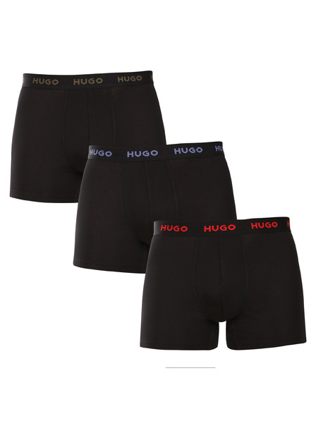 HUGO Set de trei - boxeri bărbătești HUGO negri