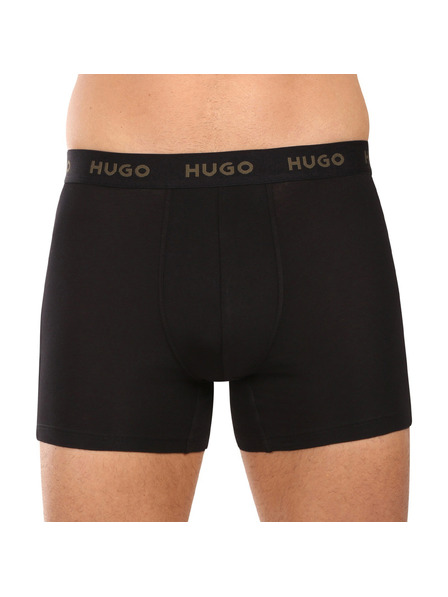 HUGO Set de trei - boxeri bărbătești HUGO negri