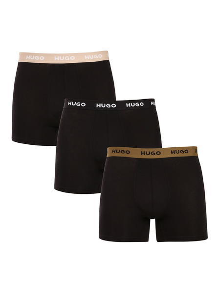 HUGO Set de trei - boxeri bărbătești HUGO negri