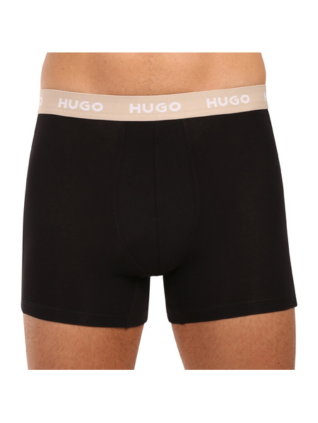 HUGO Set de trei - boxeri bărbătești HUGO negri