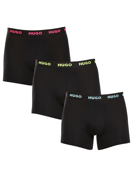 HUGO Set de trei - boxeri bărbătești HUGO negri