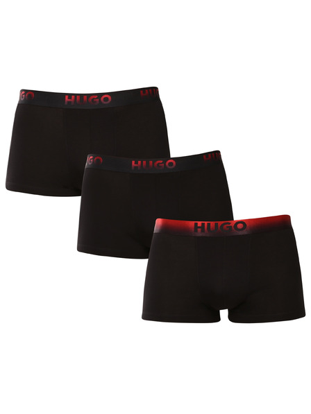 HUGO Set de trei - boxeri bărbătești HUGO negri