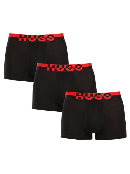 HUGO Set de trei - boxeri bărbătești HUGO negri