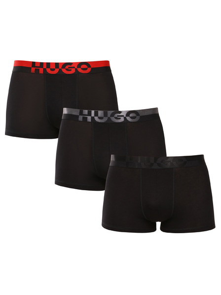 HUGO Set de trei - boxeri bărbătești HUGO negri