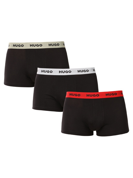 HUGO Set de trei - boxeri bărbătești HUGO negri