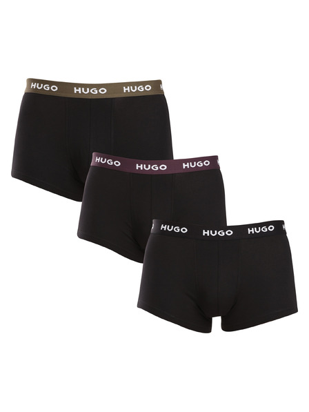 HUGO Set de trei - boxeri bărbătești HUGO negri