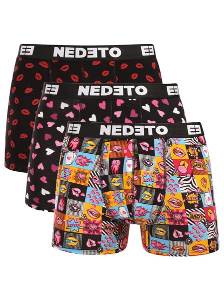 Nedeto Set de trei - boxeri bărbați Nedeto Valentin multicolor