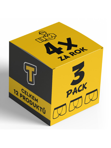 Nedeto 4x Set de trei - boxeri bărbați Nedeto elastic sport - abonament trimestrial anual