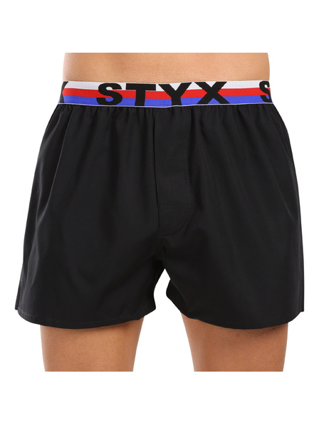 Styx Set de cinci - boxeri bărbați Styx elastic sport negru tricolor