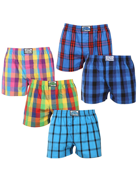 Styx Set de cinci - boxeri bărbați Styx elastic clasic supramărire multicolor