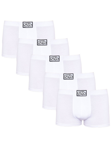 Styx Set de cinci - boxeri bărbătești Styx clasic elastic albi