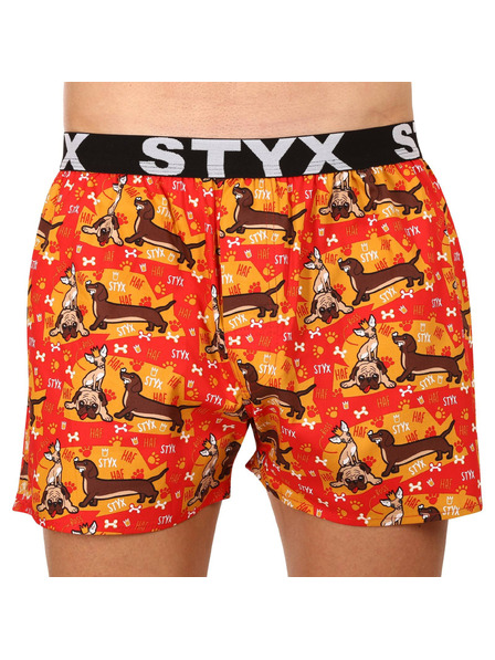 Styx Set trei - boxeri bărbătești Styx art banda elastică sport multicolor