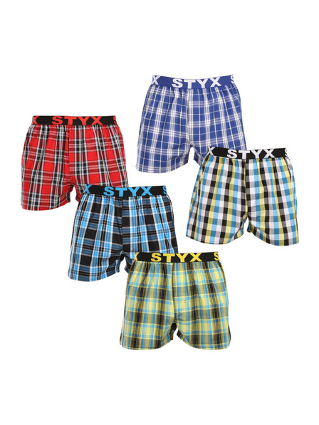 Styx Set de cinci - boxeri bărbați Styx elastic sport multicolor