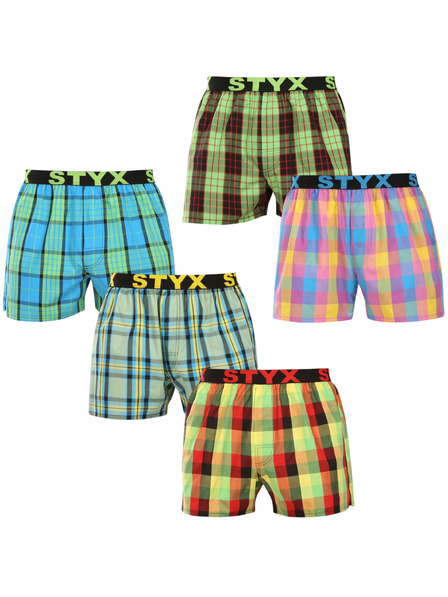 Styx Set de cinci - boxeri bărbați Styx elastic sport multicolor