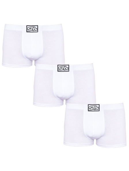 Styx Set de trei - boxeri bărbătești Styx clasic elastic albi