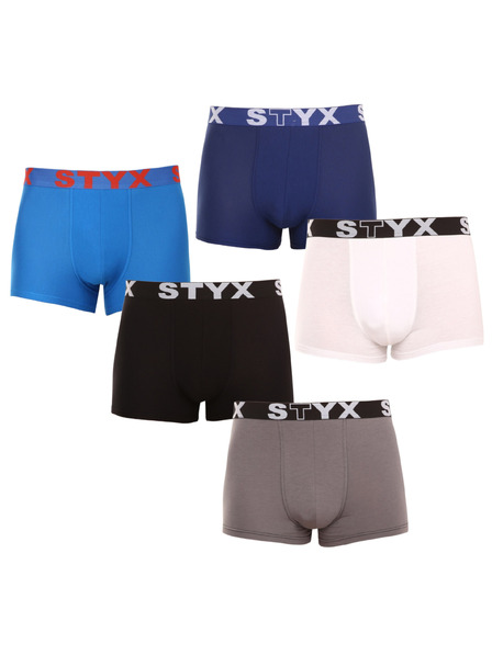 Styx Set de cinci - boxeri bărbătești Styx bandă sportivă multicolor