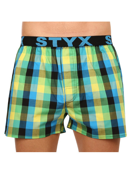 Styx Set de trei - pantaloni scurți bărbătești Styx bandă sportivă multicolori