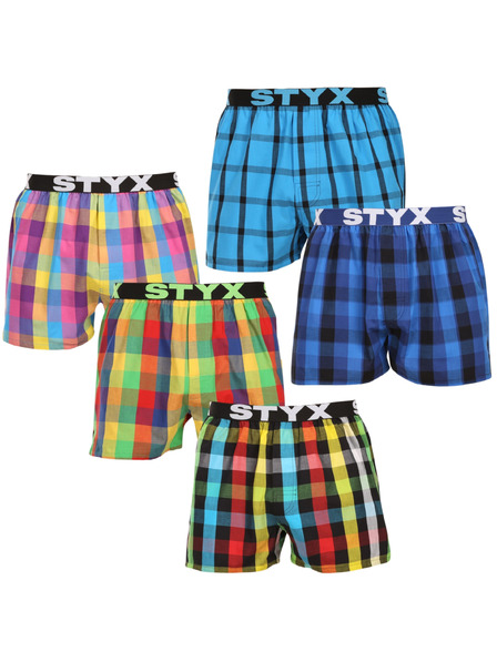 Styx Set de cinci - boxeri bărbați Styx elastic sport multicolor