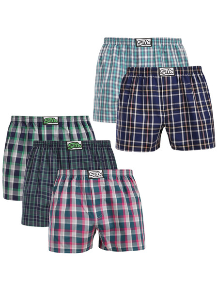 Styx Set de cinci - boxeri bărbați Styx elastic clasic multicolor
