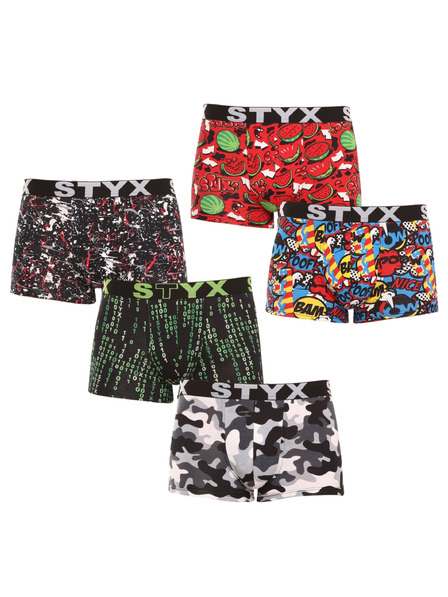 Styx Set cinci - boxeri bărbătești Styx art banda elastică sport multicolor