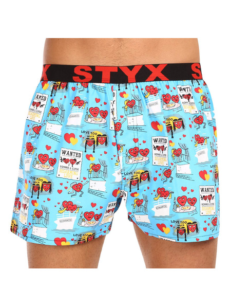 Styx Set trei - boxeri bărbătești Styx art banda elastică sport multicolor
