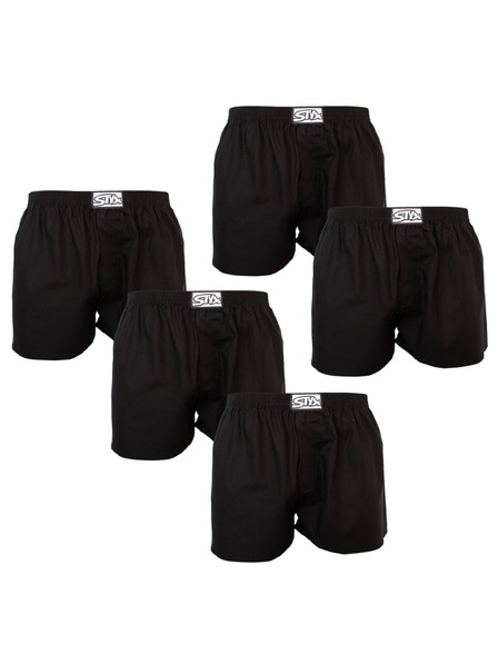 Styx Set de cinci - boxeri bărbătești Styx clasic elastic negri