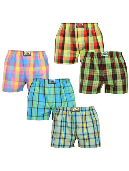 Styx Set de cinci - boxeri bărbați Styx elastic clasic multicolor
