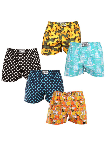 Styx Set de cinci - boxeri bărbați Styx art elastic clasic multicolor