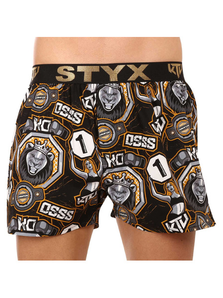 Styx Boxeri bărbătești Styx art / KTV elastic sport - elastic negru